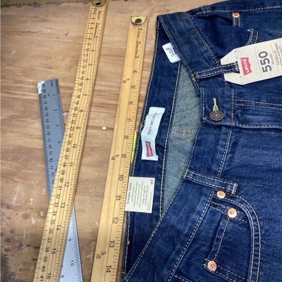 cowgirl argyle boho cozy grandpa dad Straight Fit Jeans 550 size 30/26 Levi - Picture 3 of 5